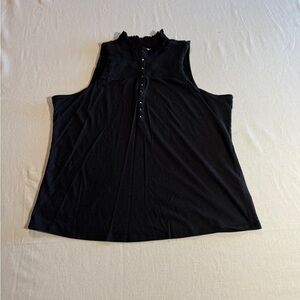 maurices Black Smocked Neck Sleeveless Button Up Tank Top Women's‎ XL